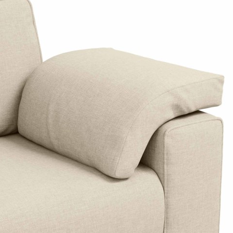 Sofa 3 pcs Jasnoszary Tkanina lniana