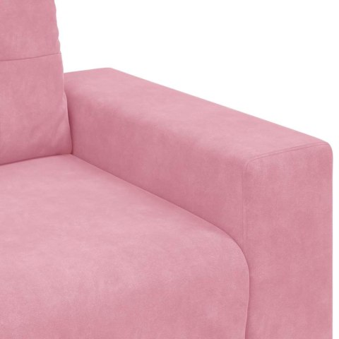 Sofa 3 pcs Różowy Tkanina lniana