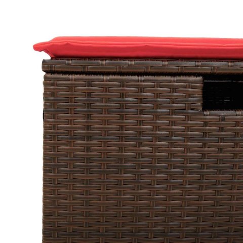 4-cz zestaw wypoczynkowy do ogrodu, poduszki, brązowy rattan PE