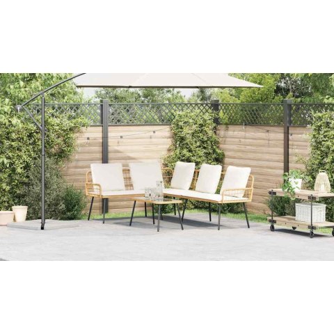 Zestaw Sof na Ogród 2 pcs Naturalny polirattan