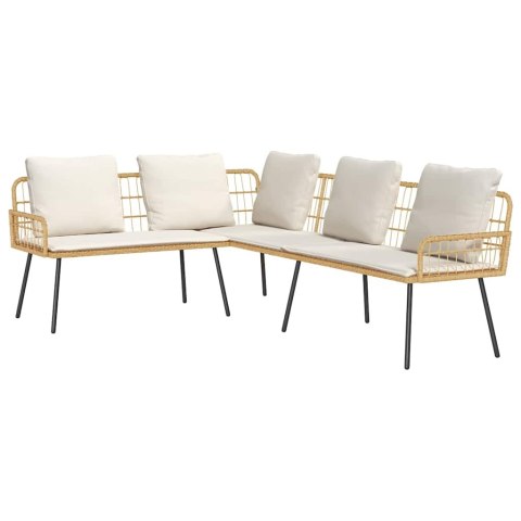 Zestaw Sof na Ogród 2 pcs Naturalny polirattan