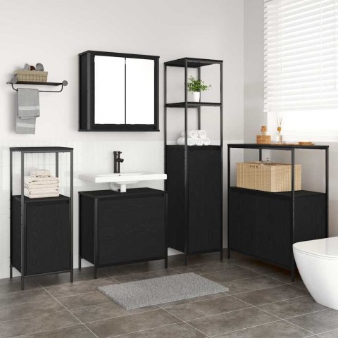 Zestaw mebli łazienkowych 5 pcs Czarny 76.5 x 35 x 95 cm