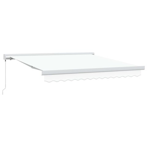 Markiza zwijana Biały 300 x 250 cm Tkanina i Metal