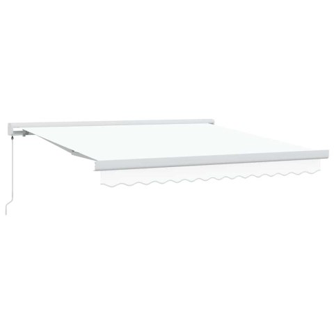 Markiza zwijana Biały 300 x 250 cm Tkanina i Metal