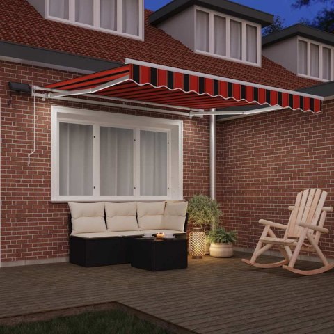 Markiza zwijana z pomarańczowy i brązowy 300 x 250 cm tkanina