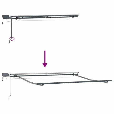 Markiza zwijana żółty i pomarańczowy 350 x 250 cm tkanina