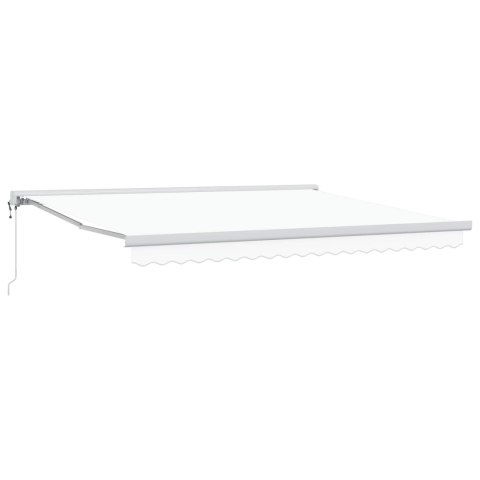 Markiza zwijana Biały 400 ×300 cm Tkanina i Metal