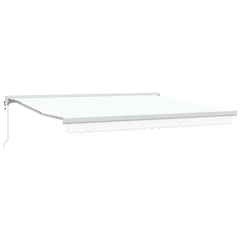 Markiza zwijana Biały 400 ×300 cm Tkanina i Metal