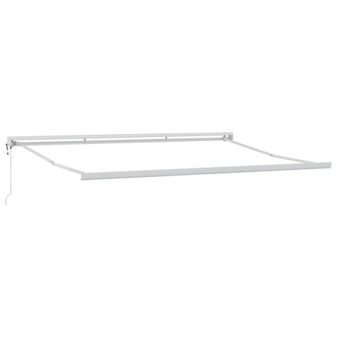 Markiza zwijana Biały 400 ×300 cm Tkanina i Metal