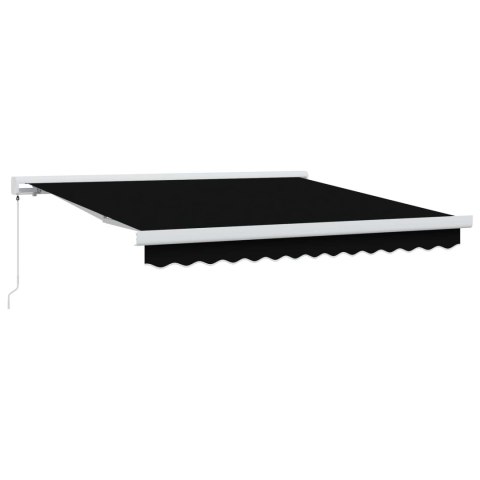 Markiza zwijana Czarny 350 x 250 cm Tkanina i Metal