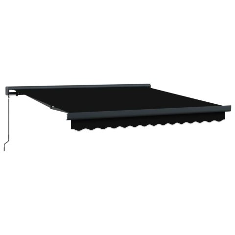 Markiza zwijana Czarny 350 x 250 cm Tkanina i Metal