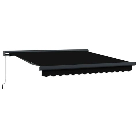 Markiza zwijana Czarny 350 x 250 cm Tkanina i Metal