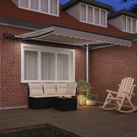 Markiza zwijana Ze LED Lights Jasnoszary 350 x 250 cm tkanina