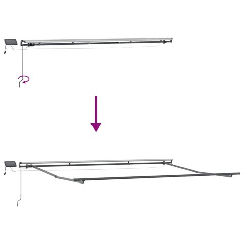 Markiza zwijana Ze LED Lights Wielokolorowe 450 ×300 cm tkanina