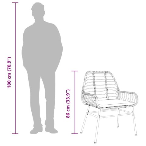 7-częściowy zestaw ogrodowy poduszkami czarny polirattan szkło