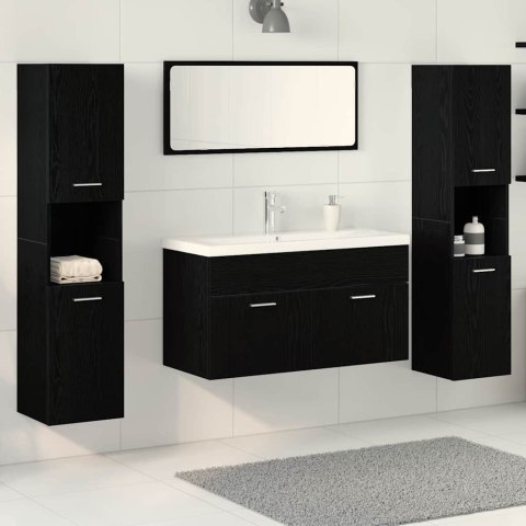 Zestaw mebli łazienkowych Montowane na ścianie 4 pcs Czarny Dąb