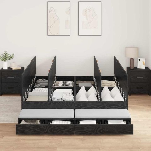 Rama łóżka z miejscem na przechowywanie Czarny Dąb 140 cm