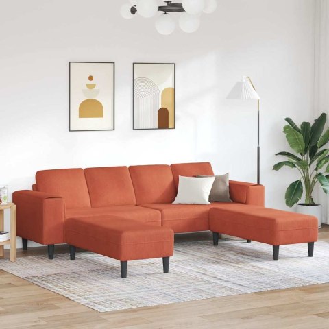 Sofa materiałowa z poduszką Czerwono-pomarańczowy 208 cm