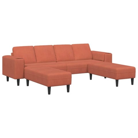 Sofa materiałowa z poduszką Czerwono-pomarańczowy 208 cm