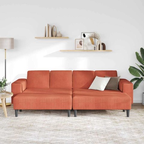 Sofa materiałowa z poduszką Czerwono-pomarańczowy 208 cm
