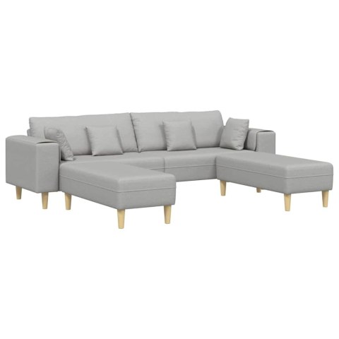 Sofa materiałowa z poduszką Szary chmur 208 cm tkanina