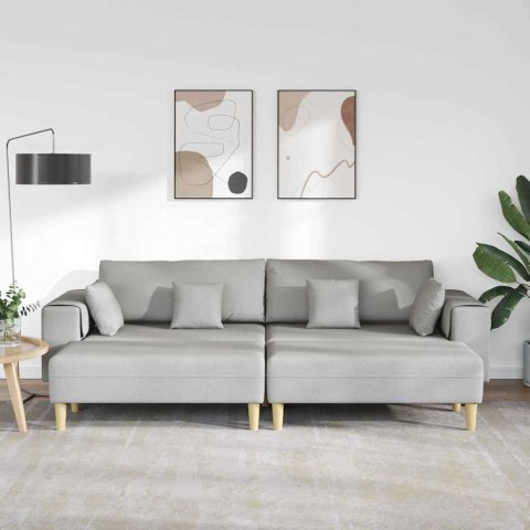 Sofa materiałowa z poduszką Szary chmur 208 cm tkanina