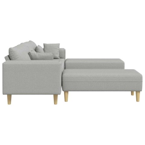 Sofa materiałowa z poduszką Szary chmur 208 cm tkanina
