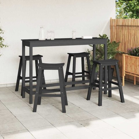 Zestaw barowy w ogrodzie 4 pcs Czarny HDPE