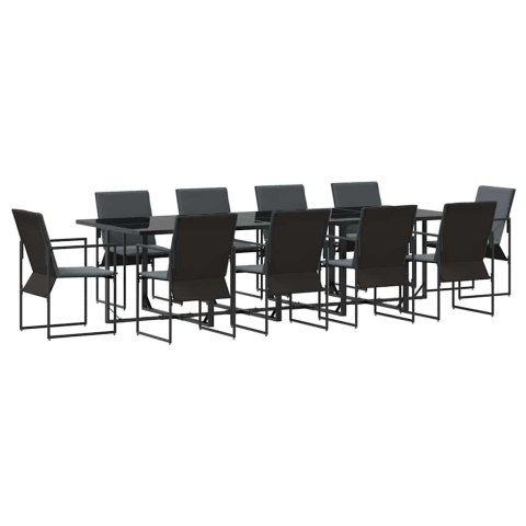 Zestaw do jadalni w ogrodzie 11 pcs Czarny Stal