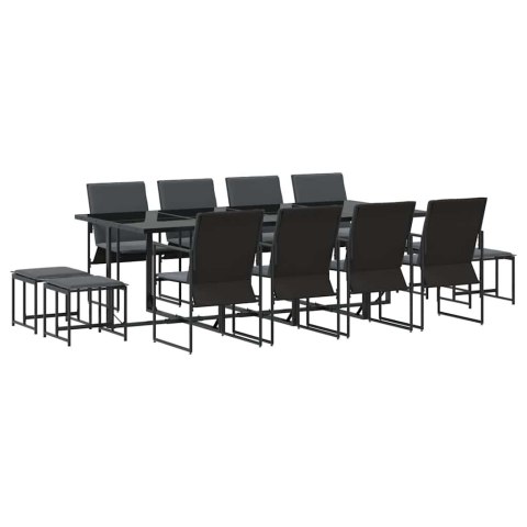 Zestaw do jadalni w ogrodzie 13 pcs Czarny Stal