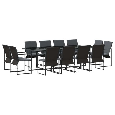 Zestaw do jadalni w ogrodzie 13 pcs Czarny Stal