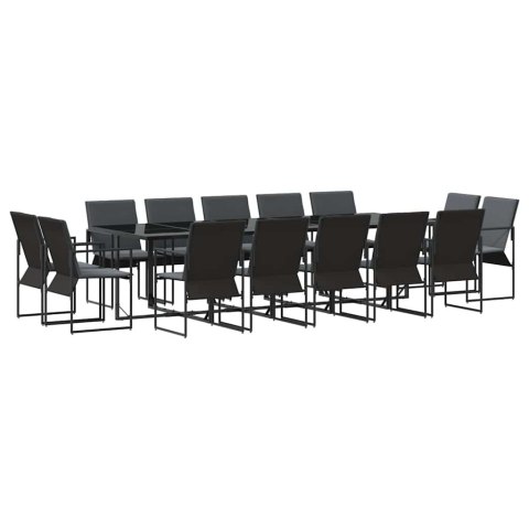 Zestaw do jadalni w ogrodzie 15 pcs Czarny Stal