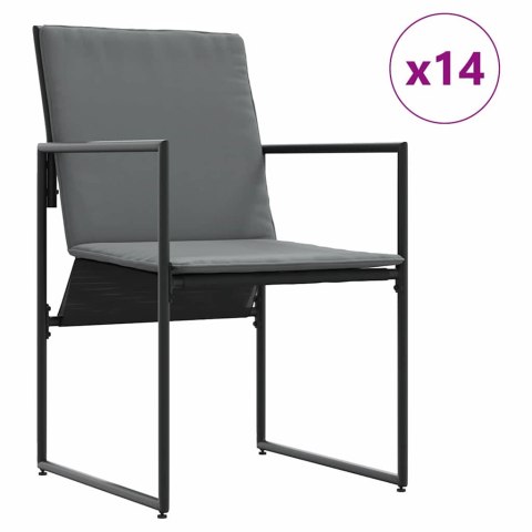 Zestaw do jadalni w ogrodzie 15 pcs Czarny Stal