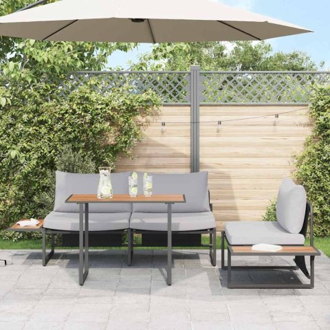 Zestaw do jadalni w ogrodzie 3 pcs Jasnoszary Stal