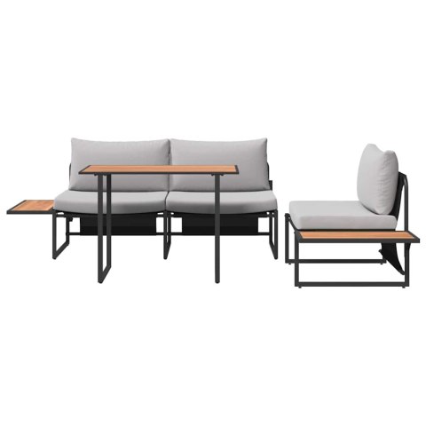 Zestaw do jadalni w ogrodzie 3 pcs Jasnoszary Stal