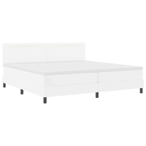 Rama łóżka z materacem Biały 200 x 200 cm Skóra syntetyczna