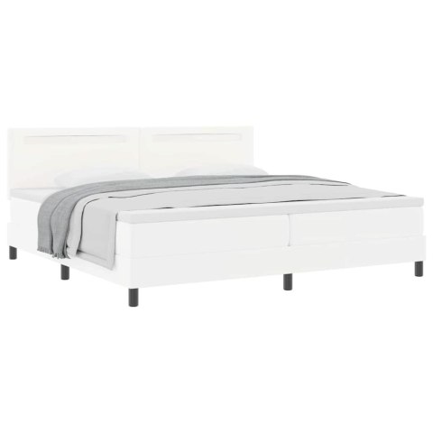 Rama łóżka z materacem Biały 200 x 200 cm Skóra syntetyczna