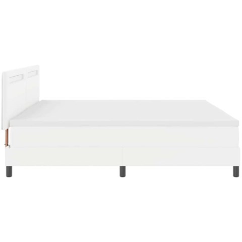 Rama łóżka z materacem Biały 200 x 200 cm Skóra syntetyczna