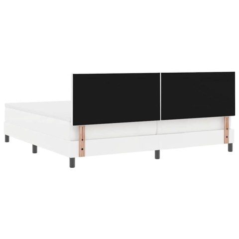 Rama łóżka z materacem Biały 200 x 200 cm Skóra syntetyczna