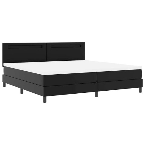 Rama łóżka z materacem Czarny 200 x 200 cm Skóra syntetyczna
