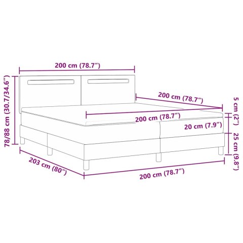 Rama łóżka z materacem Czarny 200 x 200 cm Skóra syntetyczna
