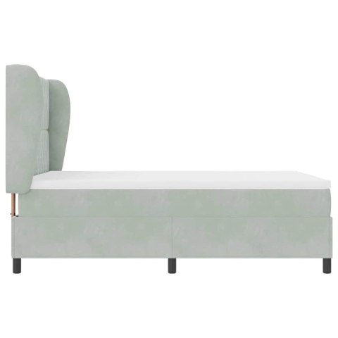 Łóżko sprężynowe z materacem Jasnoszary 200 x 160 cm Poliester