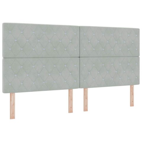 Łóżko sprężynowe z materacem Jasnoszary 200 x 200 cm Poliester