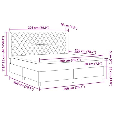 Łóżko sprężynowe z materacem Jasnoszary 200 x 200 cm Poliester