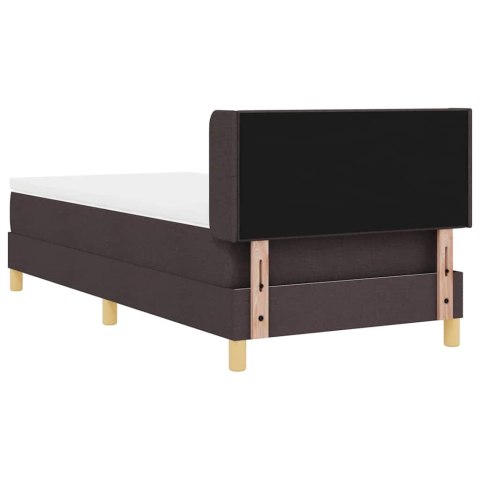 Łóżko sprężynowe z materacem Ciemny brąz 200 x 90 cm Poliester
