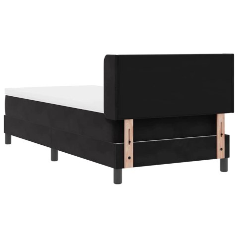 Łóżko sprężynowe z materacem Czarny 200 x 90 cm Poliester