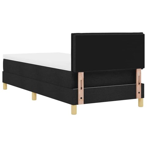Łóżko z sprężyną LED z materacem Czarny 90 x 190 cm tkanina