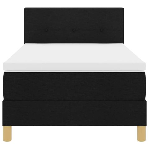 Łóżko z sprężyną LED z materacem Czarny 90 x 190 cm tkanina