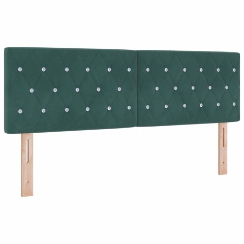Łóżko z sprężyną LED Ciemna zieleń 140 x 190 cm Aksamit