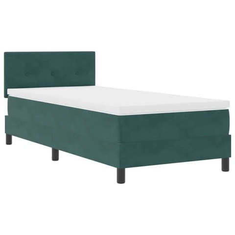 Łóżko z sprężyną LED Ciemna zieleń 90 x 200 cm Aksamit